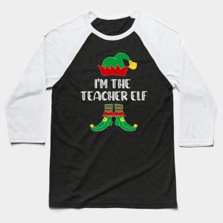 I'm The Teacher Elf Matching Family Group Christmas Baseball T-Shirt